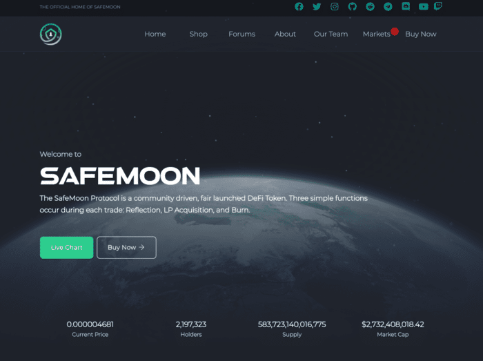 Safemoon Website Screenshot