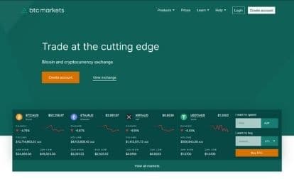 BTC Markets Review Homepage