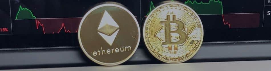 Image of two cryptocurrency coins