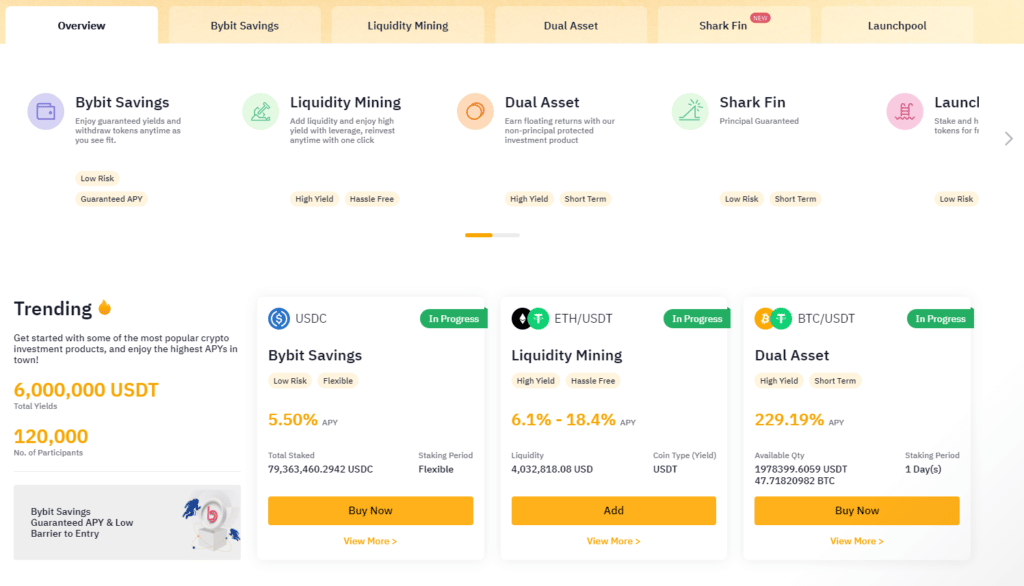 bybit earning products