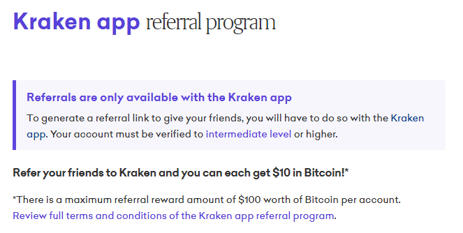 kraken referral program for rewards